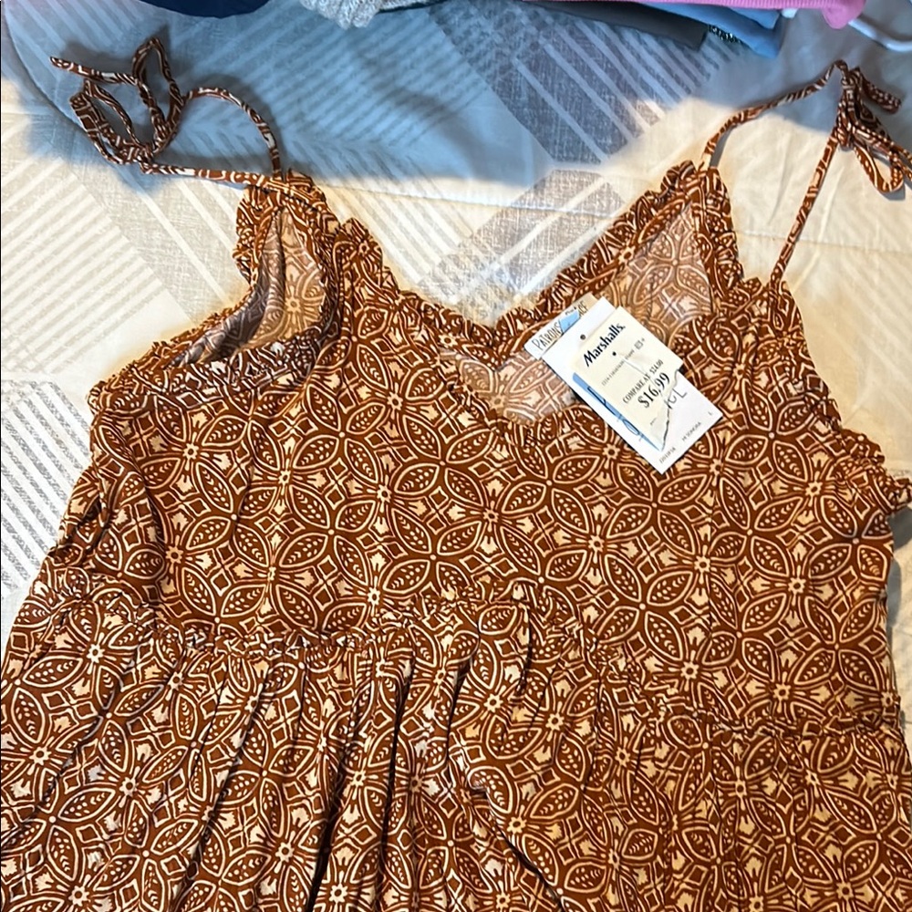 Annabelle Geometric Brown Dress